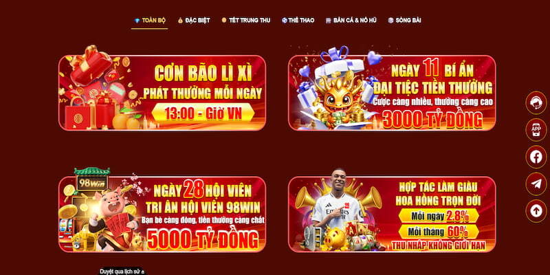 Lưu ý khi tham gia khuyến mãi 98WIN